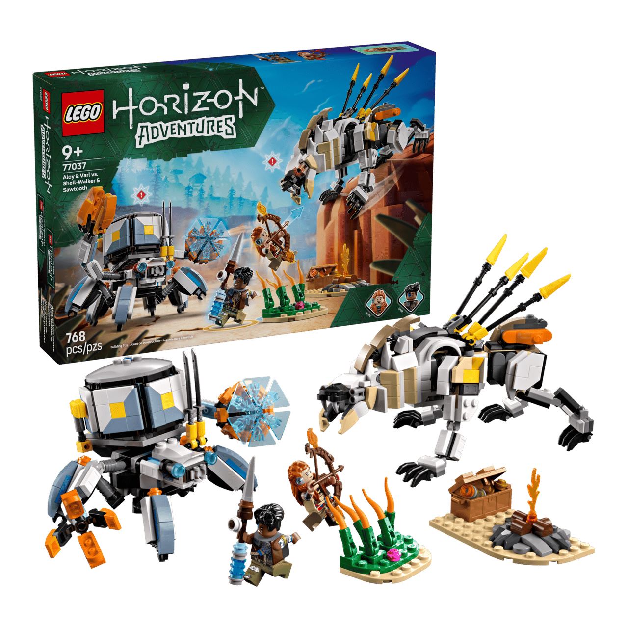 LEGO Horizon Adventures 77037 Aloy und Varl vs. Panzerwanderer und Sägezahn