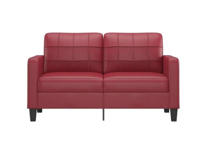 KTHLBRH 2-Sitzer-Sofa, Weinrot, 140 cm, Kunstleder Gestell aus robustem Metall, Polsterung aus Schaumstoff, modernes Design, leicht zu reinigen