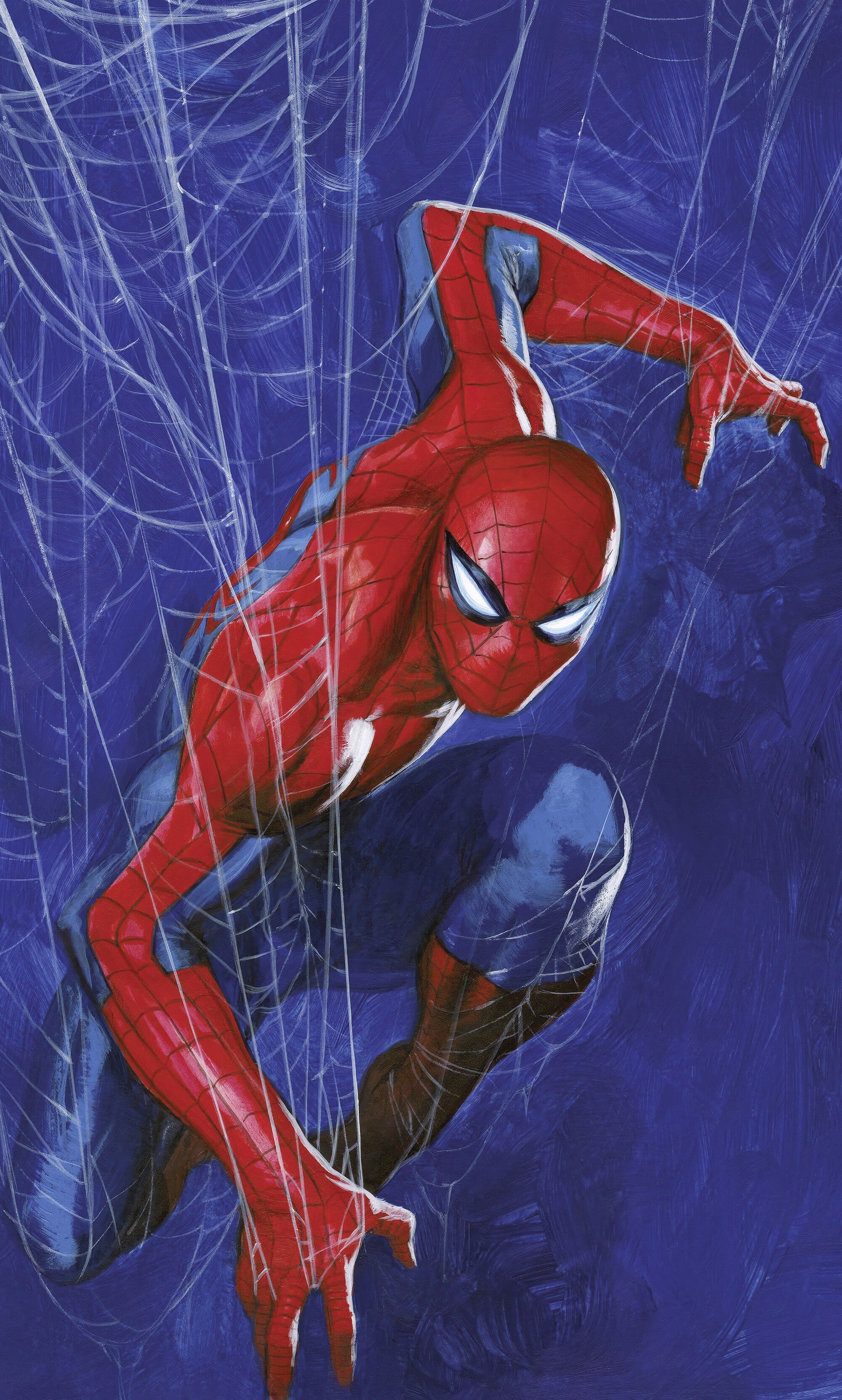 Kindertapete KOMAR "Marvel Spider-Man Spider Web", blau (blau,rot), B:150m H:250m, Vlies, Tapeten, Kindertapete blau,rot B/L: 150m, Rollen: 1