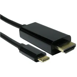 Cables Direct 3M USB TYPEC M HDMI M BLK CAB 4K60HZ - Digital/Daten - Digital/Display/Video (3 m), Videokabel, Schwarz