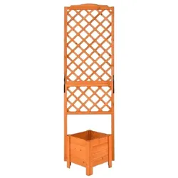 COSTWAY Blumenkasten mit Holzgitter