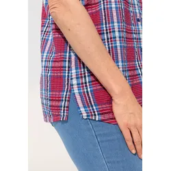 Baumwoll-Bluse in Karo rot in Größe 40 von DW-Shop, Rot, 40