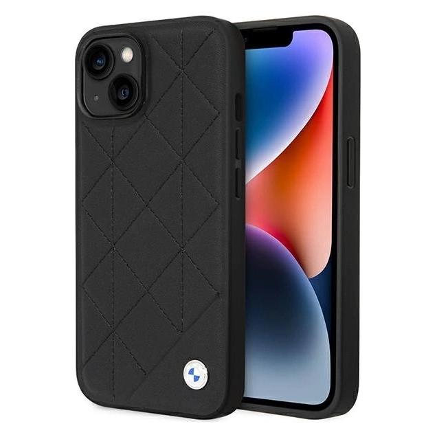 BMW Etui BMHCP14S22RQDK iPhone 14 6.1" czarny/black Leather Quilted (Apple iPhone 14) (BMW000648-0)
