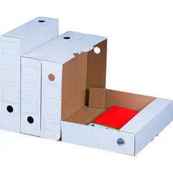 VEPATIM 20x Archiv-Ablagebox 250x70x317mm wiederverschließbar weiß