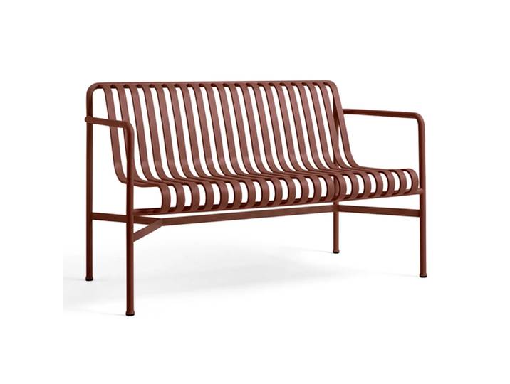 HAY Palissade Dining Bank mit Armlehne Iron red