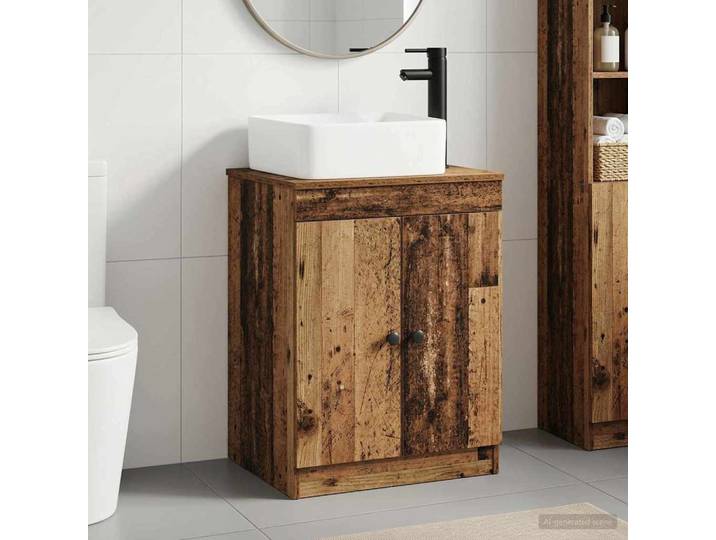 vidaXL Badezimmermöbel-Set Altholz Holzwerkstoff