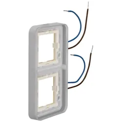 Hager W1 - Rahmen 2fach senkrecht weiß beleuchtbar 230 V, für Gehäuse AP, IP55, grau