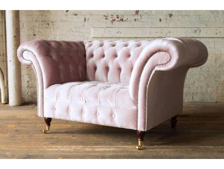 Xlmoebel Chesterfield-Sessel Rosa Stoff-Sessel mit Chesterfield-Design für modernes Wohnen (1-St., Chesterfield Sessel), Hergestellt in Europa