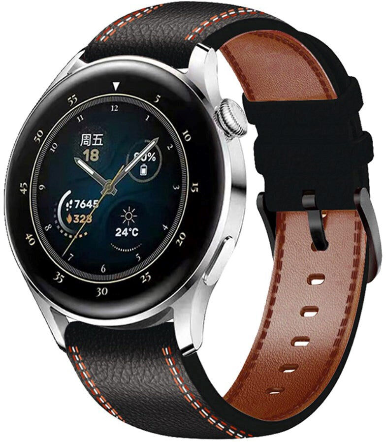 INCOVER Universal Smartwatch Kunstlæder Rem 22mm - Sort