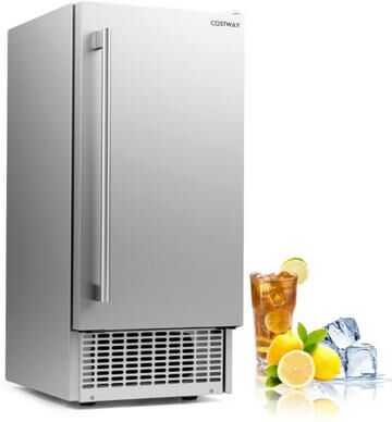 Costway Commercial Under Counter Ice Maker 90 lbs/Day 15 Inch W Built-in
