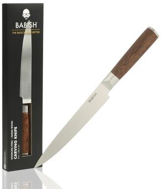 Babish High Carbon 1.4116 German Steel Full Tang 8-Inch Carving Knife - for Carving Meat, Turkey, Roast & BBQ