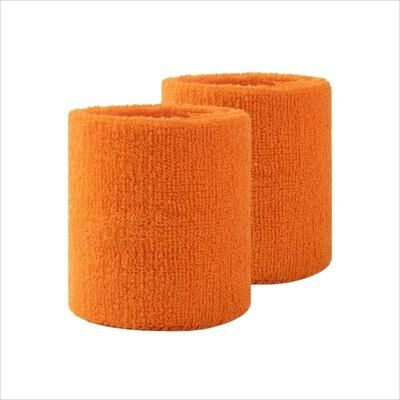 Uplift Essentials Towel Sports Wristbands & Athletic Sweat Bands Set (1 Pair) orange