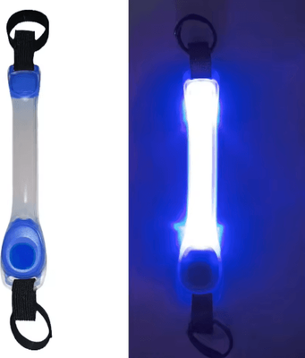 Inspire Picks LED Glow Dog Collar & Harness Waterproof Reflective Night Safety Gear blue