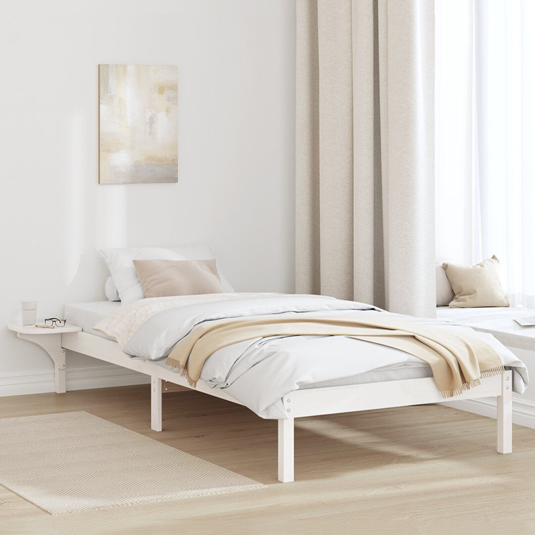 ClassicLiving Bed Frame Solid Pine Wood White Single (3')