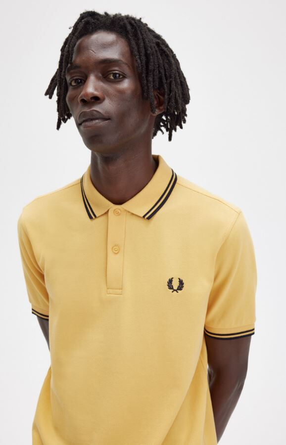 Polo Fred Perry Twin Tipped  Hombre Amarillo L