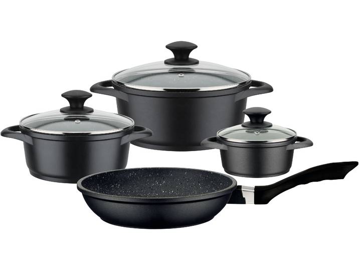 Topf-Set GSW Gourmet Granit , schwarz, Töpfe, Topf-Set, Induktion