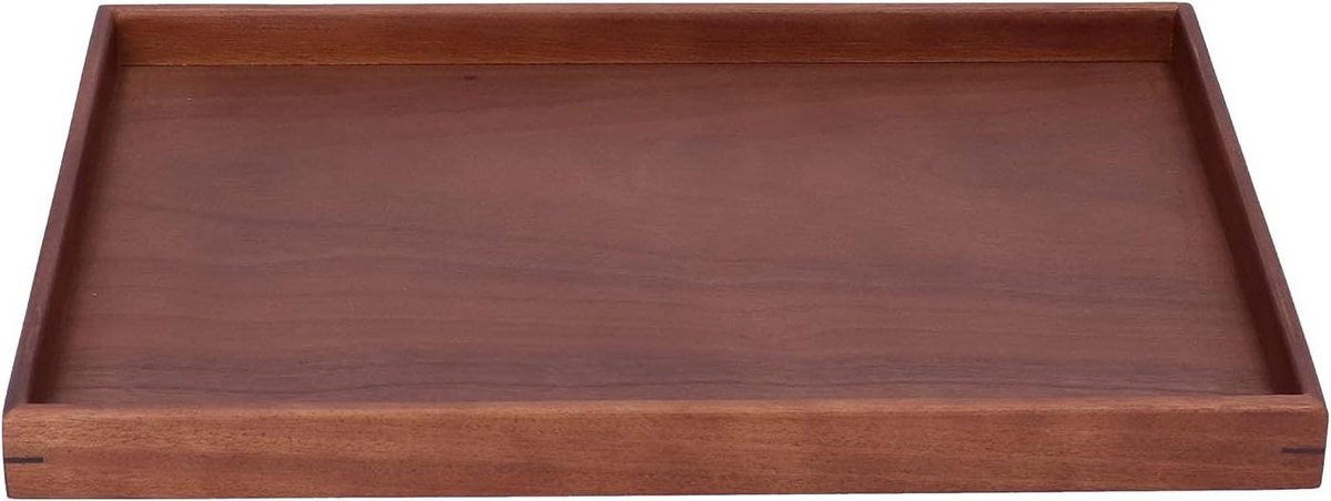 Handgemaakt Walnoot Dienblad - Houten Serveerschaal - Nootbruin - B: 38 cm, D: 25 cm