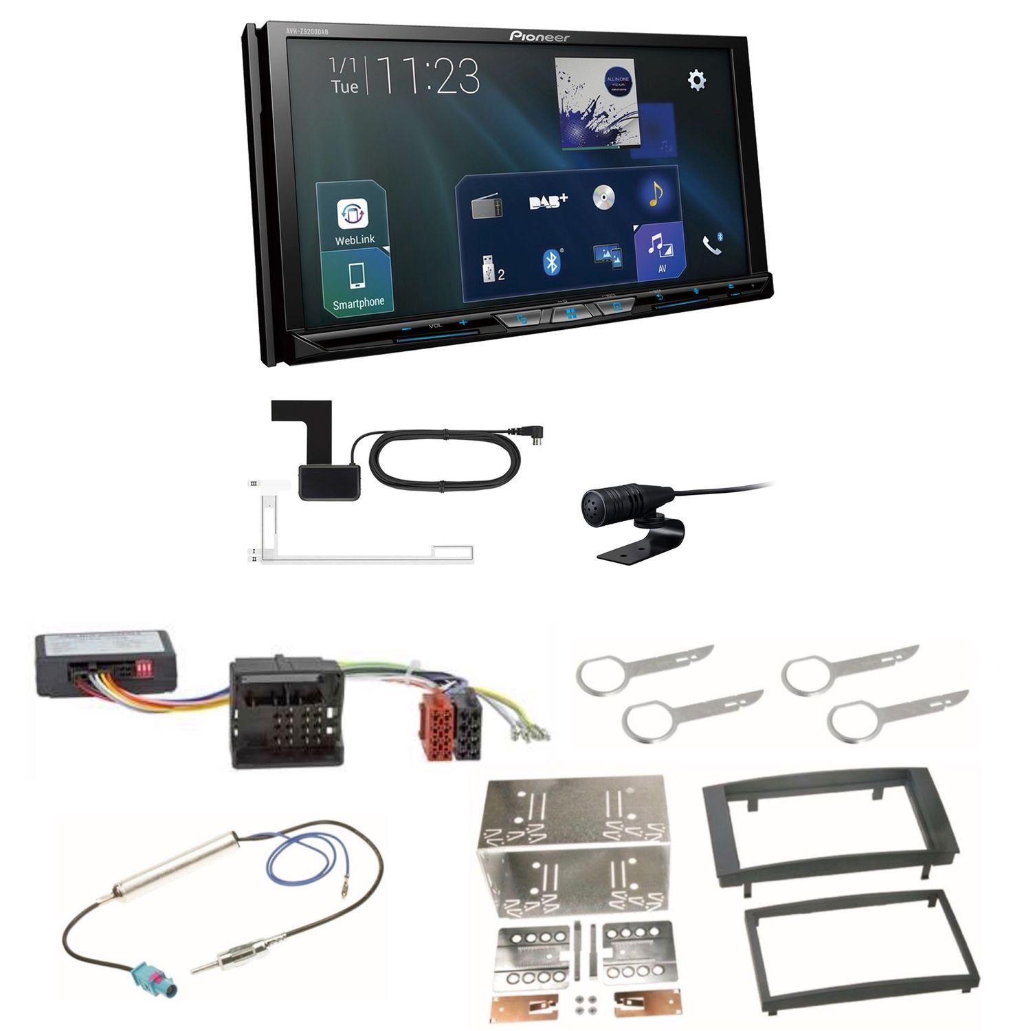 Pioneer AVH-Z9200DAB Bluetooth Autoradio USB MP3 DAB+ Einbauset für Touareg 7L