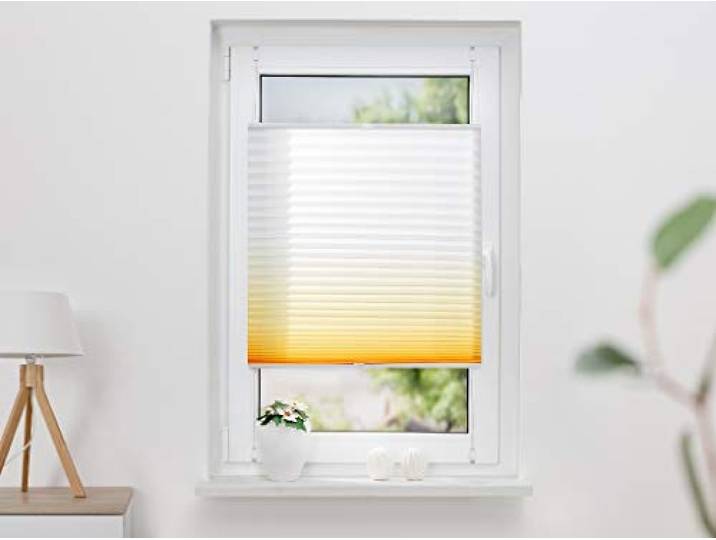 K-Home® Klemmfix-Plissee Farbverlauf Gelb B100 x H210 cm