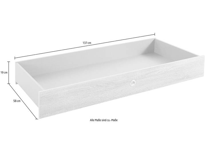 Schubkasten WIMEX Easy , braun (struktureichefarben hell), B:137cm H:19cm T:58cm, Holzwerkstoff, Schubladen, Schubkasten, auf Rollen, praktische Ergänzung für Wimex Betten Easy