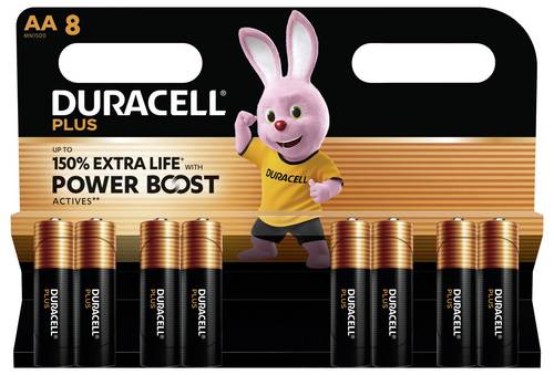 Duracell Plus Power Boost Mignon (AA)-Batterie Alkali-Mangan 1.5 V 8 St.