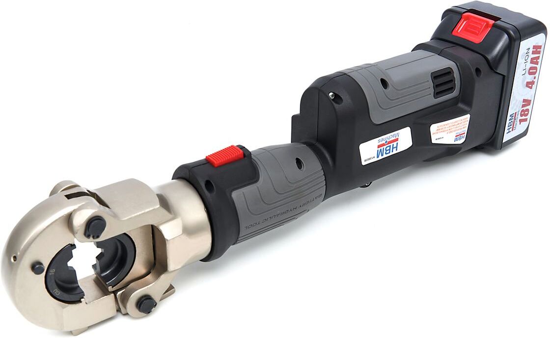 HBM Pince Hydraulique à Sertir pour Câbles 16–300 mm² – 60 kN sur Batterie