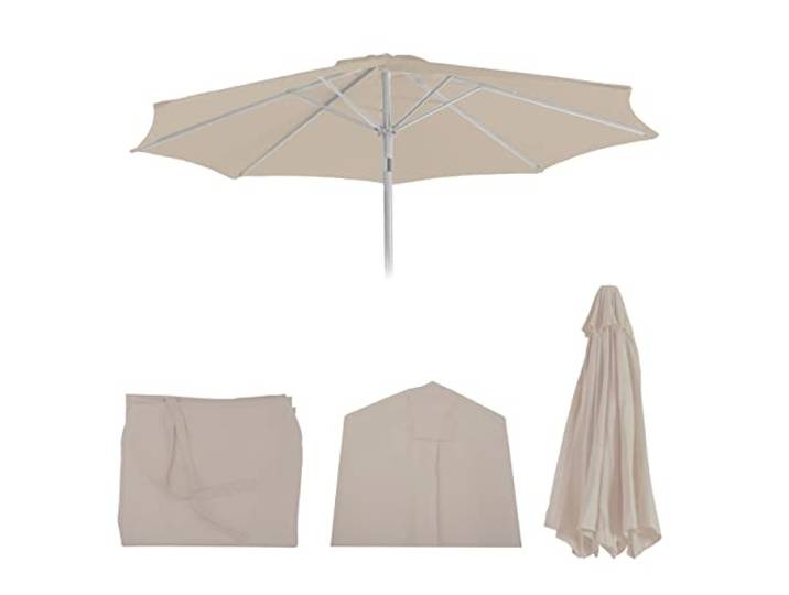 Mendler Toile de Rechange pour Parasol N19 Ø 3m Tissu/Textile 5kg crème