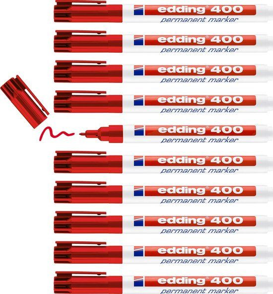 Edding 400 Permanent Marker - Watervast en sneldrogend - Rood