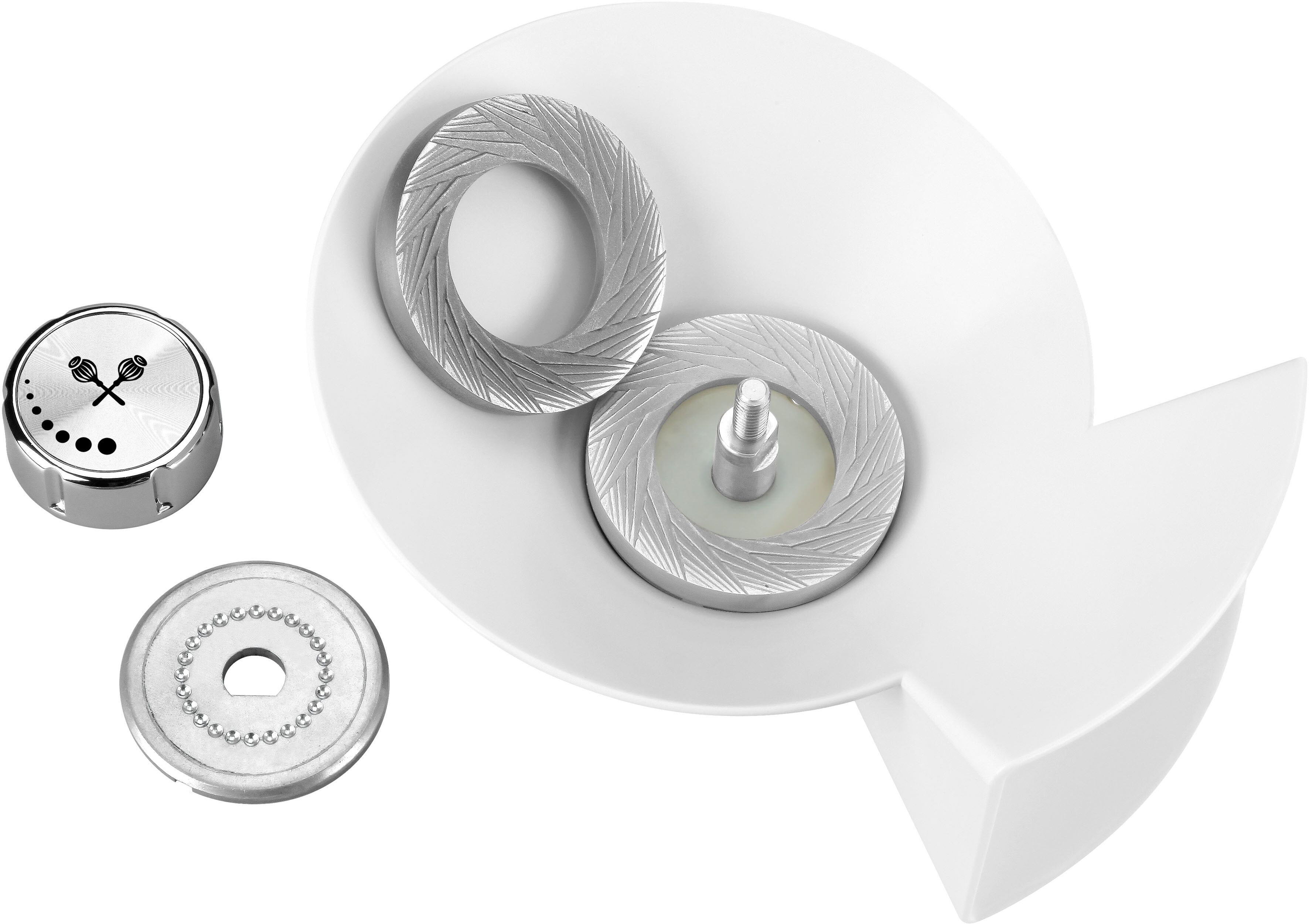 ETA Küchenmaschinen Zubehör-Set "ETA002896000", weiss (weiß), B:17cm H:21,5cm T:11,5cm, Küchenmaschinen-Aufsätze, Mohnmühlenaufsatz, Küchenmaschinen Zubehör-Set weiß Einheitsgröße