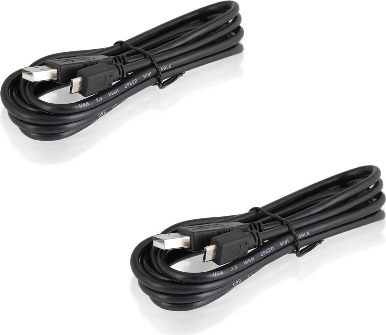 Wicked Chili USB-oplaadkabel voor PlayStation 4 en DualShock 4 controllers, set van 2, 180 cm, zwart