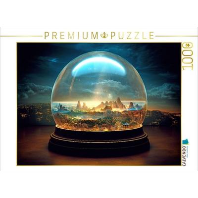 CALVENDO Puzzle Berglandschaft in einer Glaskugel | 1000 Teile Lege-Größe 64x48cm Foto-Puzzle für glückliche Stunden