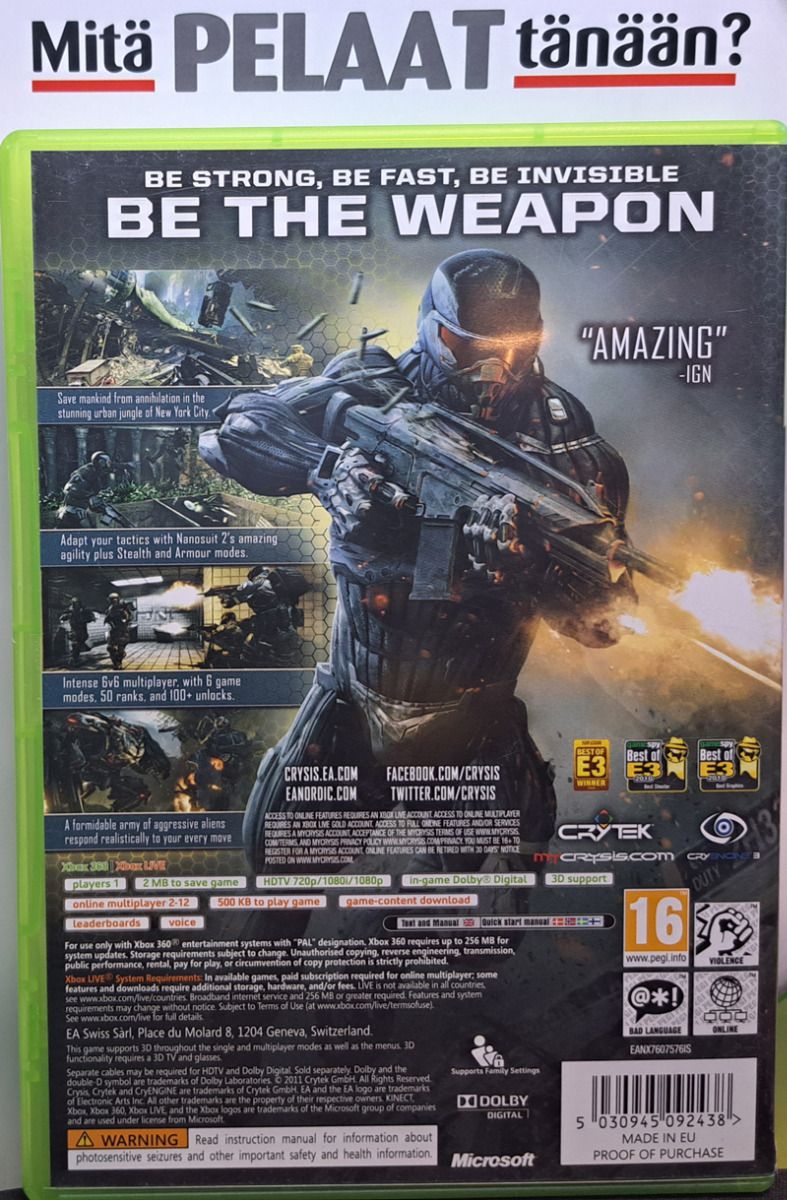 Microsoft Crysis 2 Xbox 360 (Käytetty)