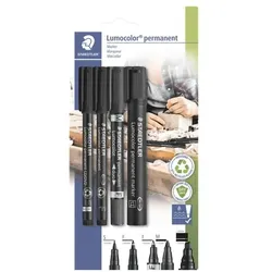 Staedtler 4er-Pack Permanent-Marker »Lumocolor permanent« schwarz