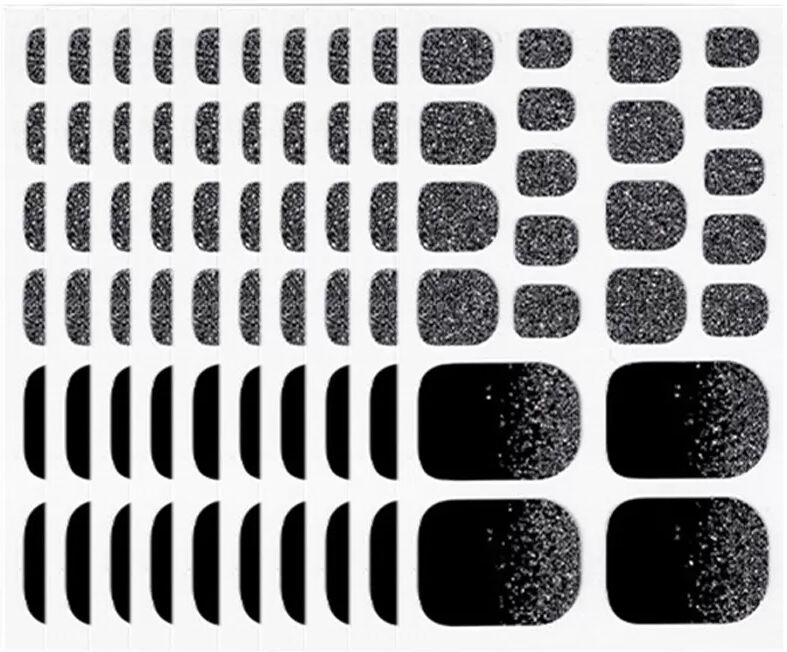 INF 10 Blatt Zehennagel Aufkleber Nagellack Streifen mit Nagelfeile Schwarz