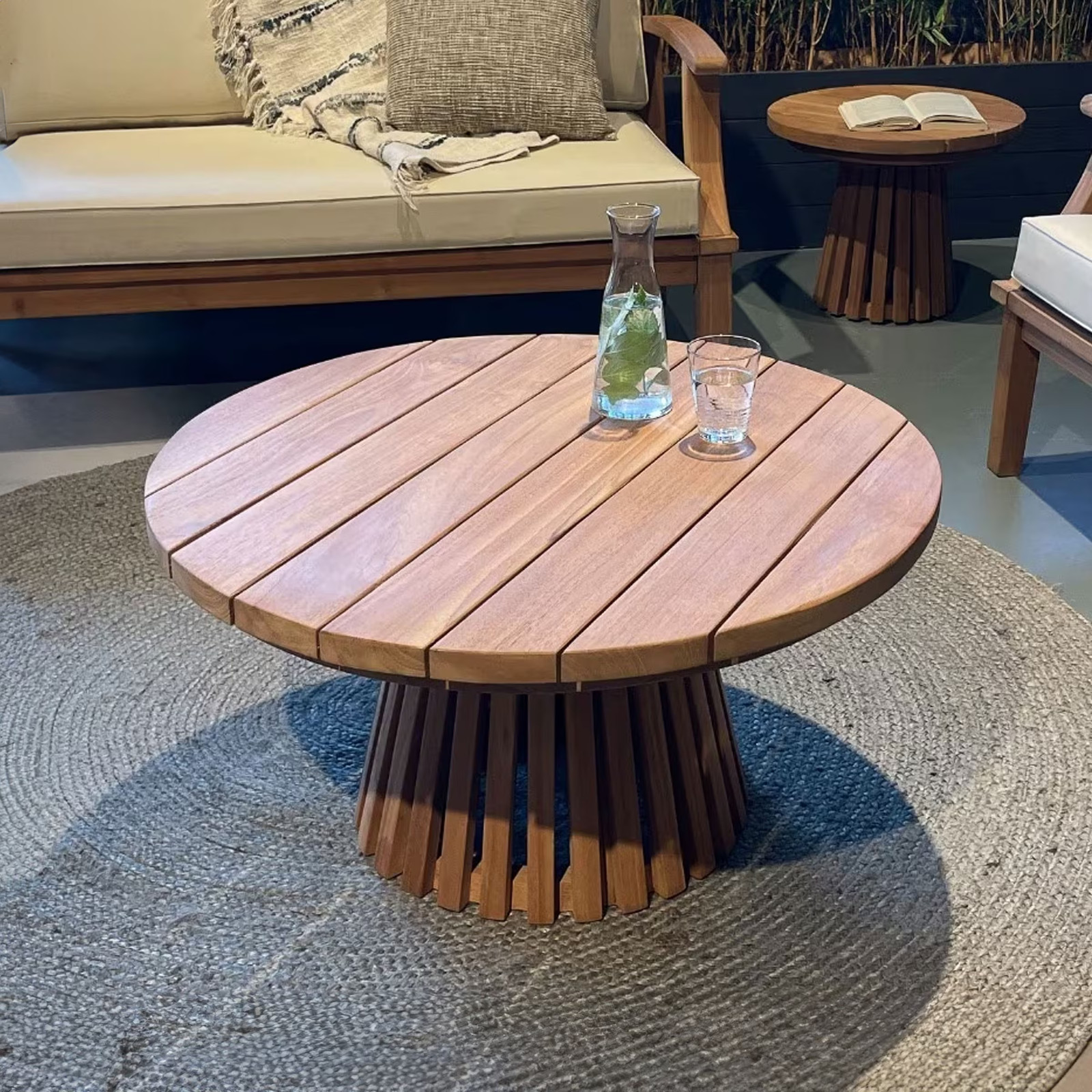 Brix Ronde Salontafel Cindo Teakhout Naturel 80cm