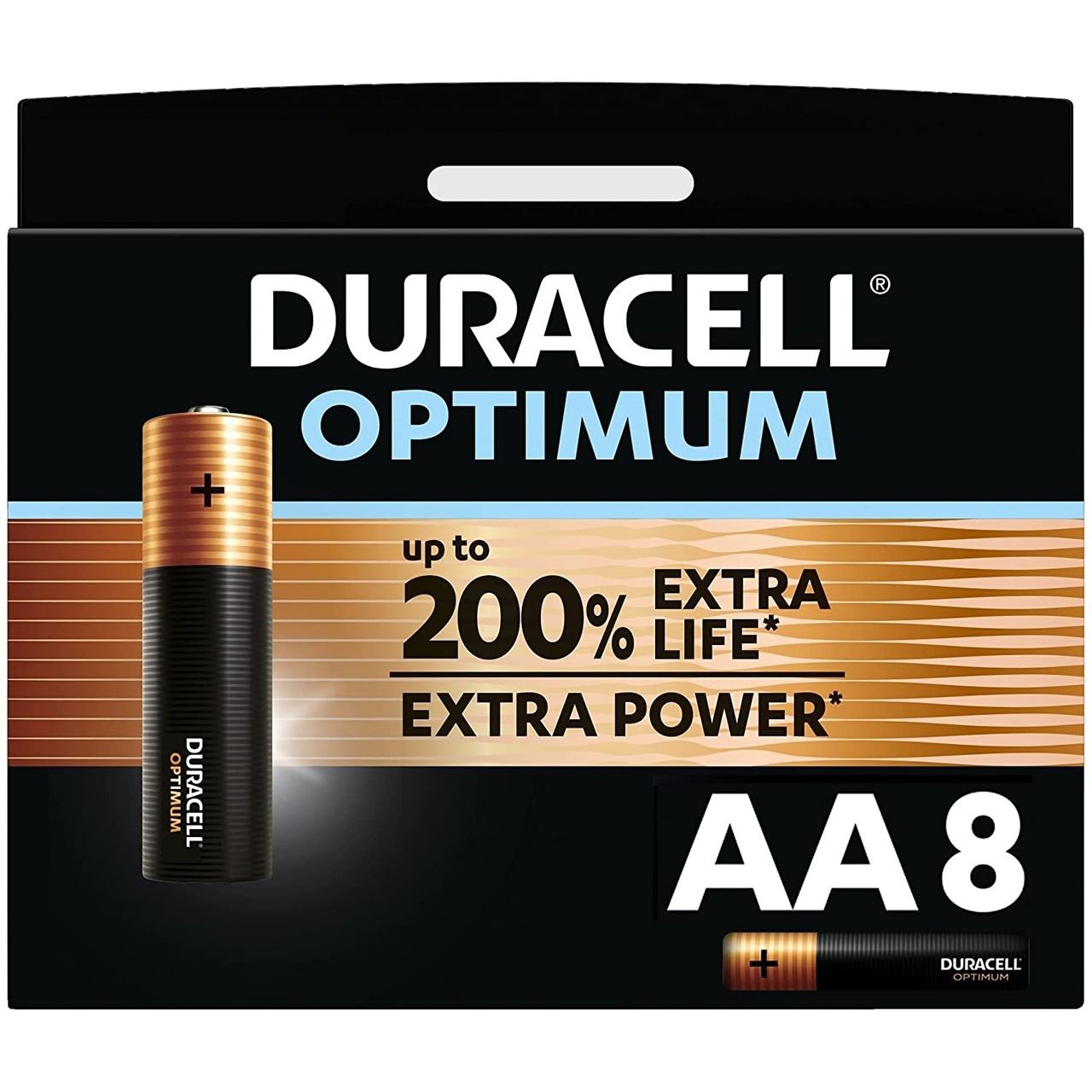 DURACELL 8 Batterien Optimum Mignon AA 1,5 V