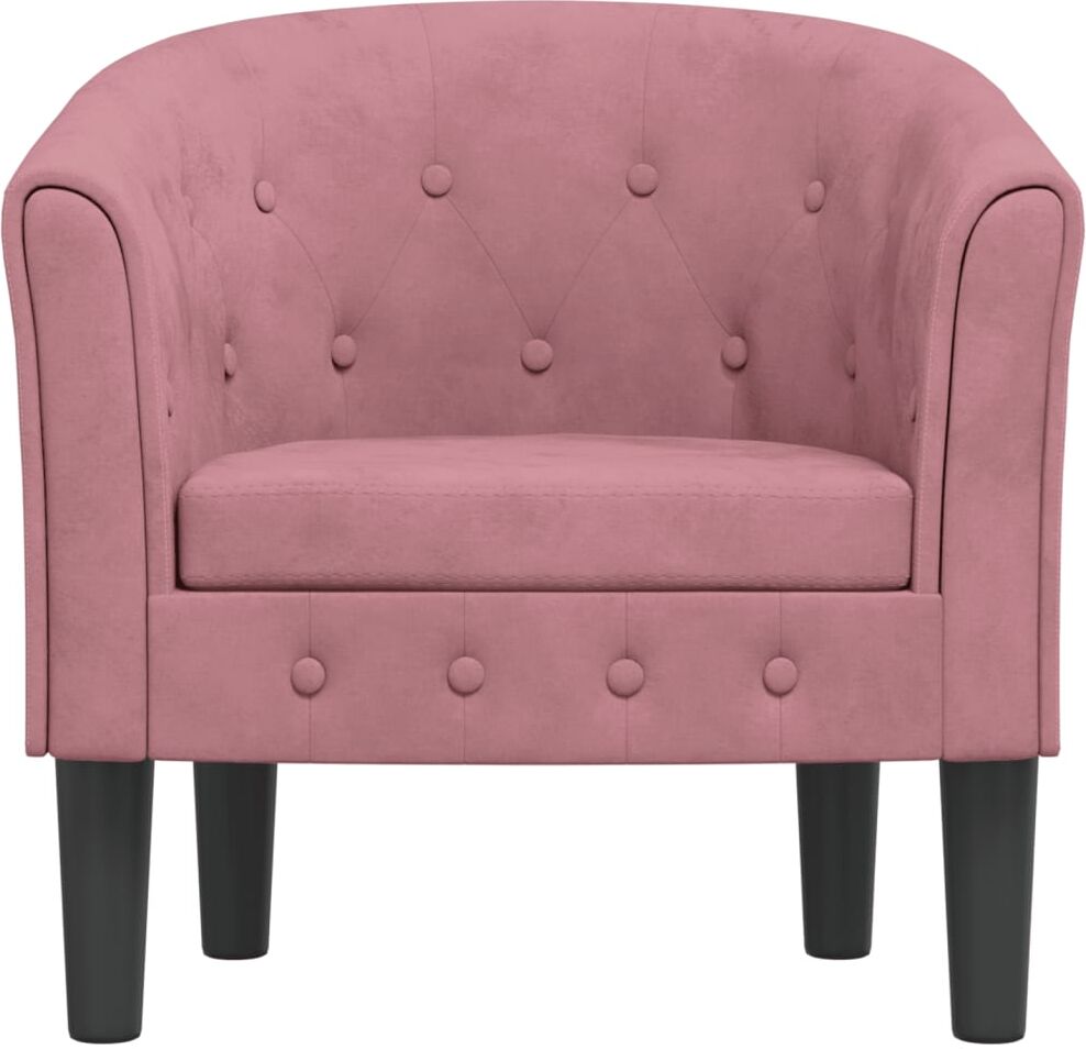 vidaXL Fauteuil rose velours