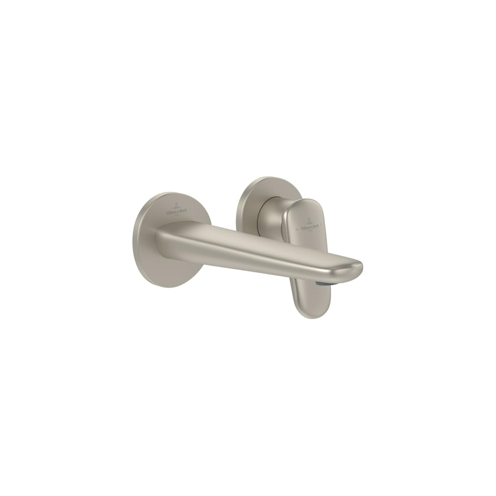 V&B 2-Loch-Einhebelmischer-WTM Antao fest Ausl, o Abl., Wd., brush. ni. bla ; Villeroy & Boch (TVW11100200064)