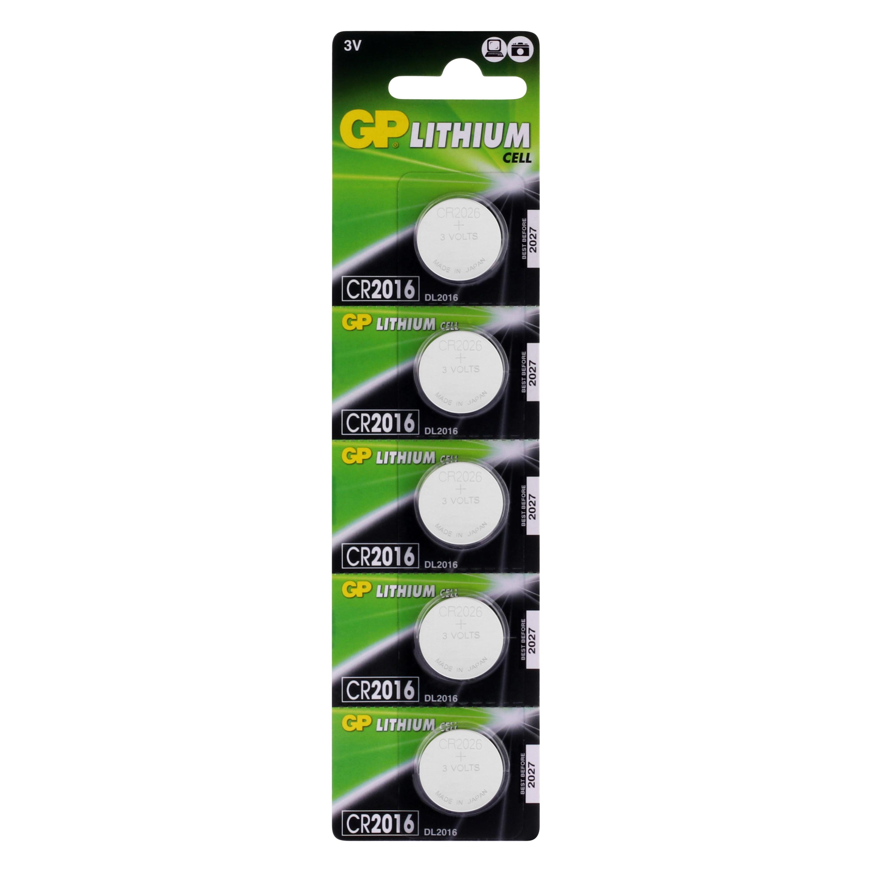 GP Batteries Lithium Cell (5 Stk., CR2016, 90 mAh) (060.2016C5)