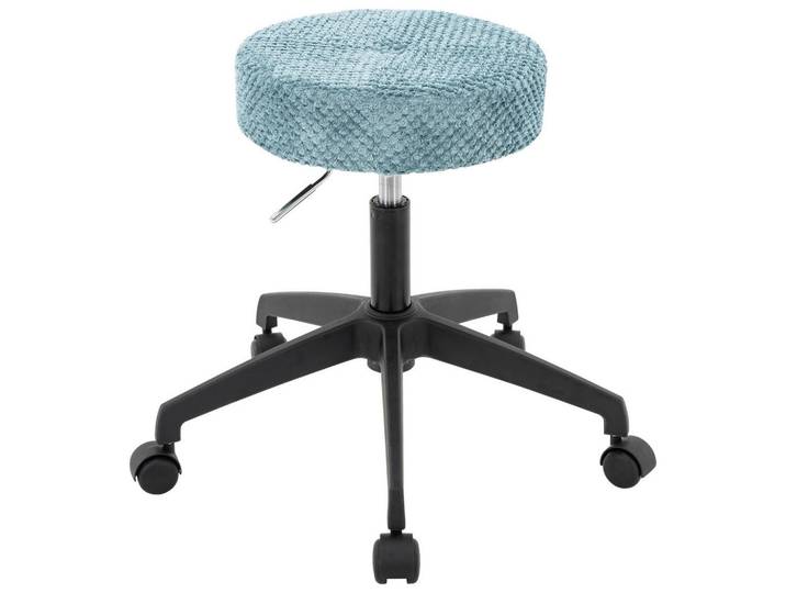 Carryhome Bürohocker, Blau, Schwarz, Metall, Kunststoff, Textil, Drehkreuz, 35x49-61x35 cm, Büromöbel, Bürostühle, Bürohocker