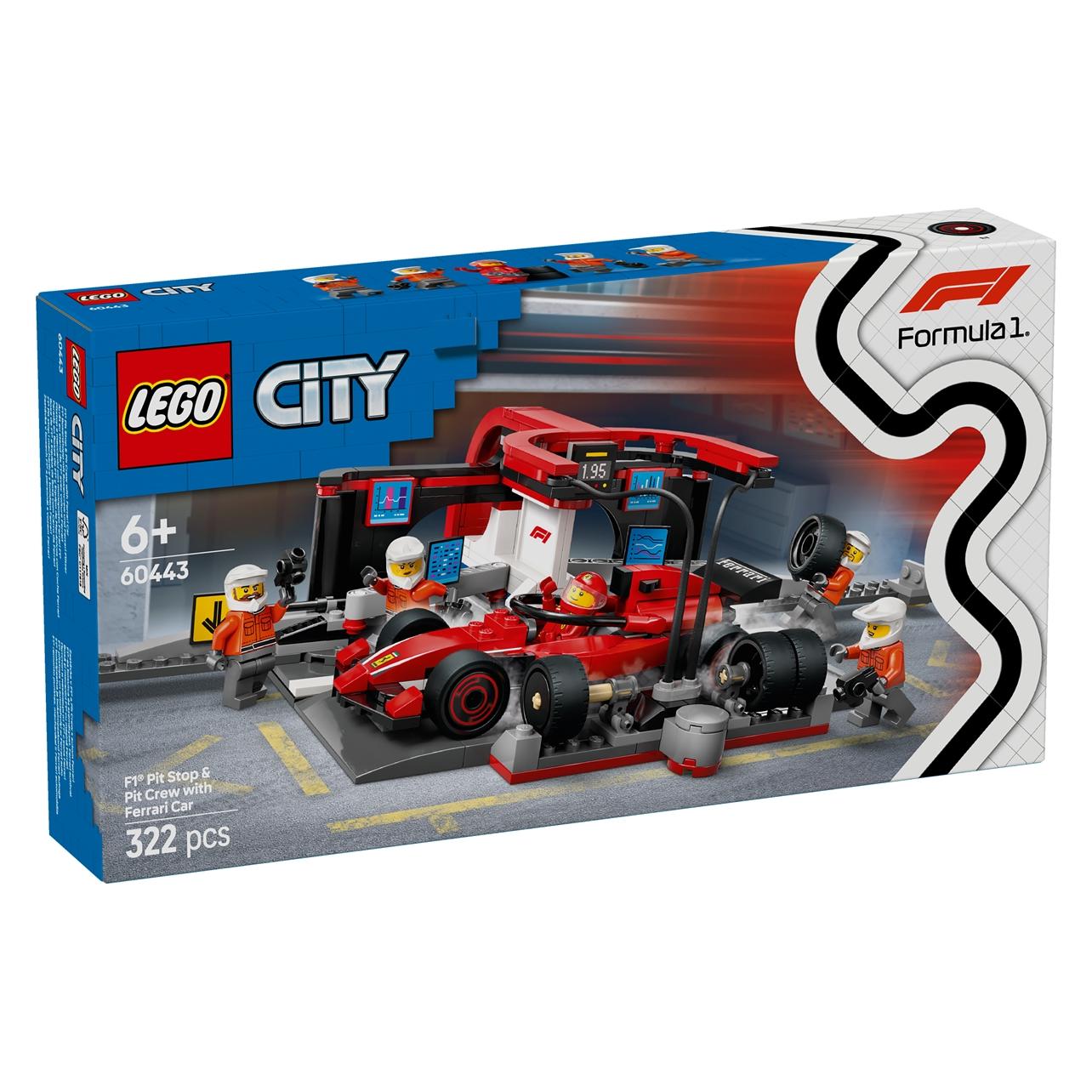 LEGO F1 Boxenstopp mit Boxencrew und Ferrari Flitzer (60443, LEGO City) (60443)