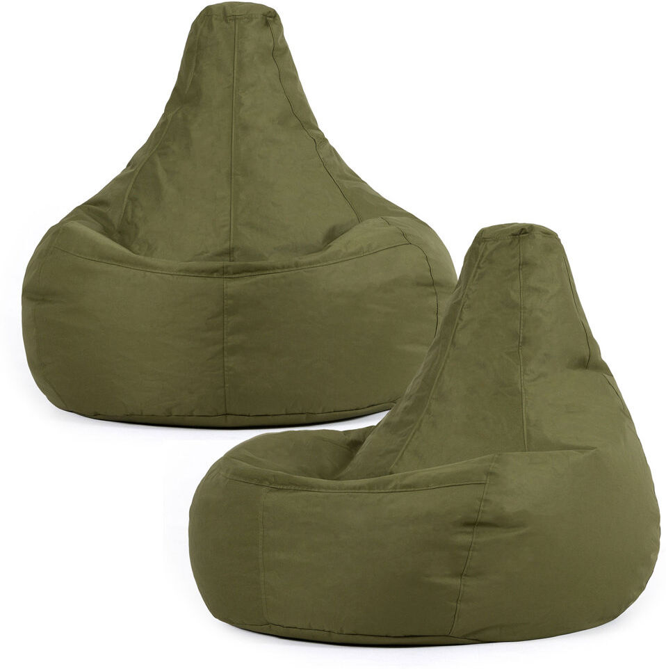 icon Dalton Medium Beanbag Outdoor Black Set of 2 Dark Green Medium