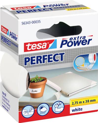 tesa PERFECT 56343-00035-03 Gewebeklebeband tesa extra Power Weiß (L x B) 2.75 m x 38 mm 1 St.