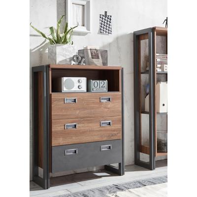 Sideboard HOME AFFAIRE "Detroit", braun (braun, schieferfarben), B:75cm H:100cm T:35cm, Sideboards, Sideboard, Breite 75 cm