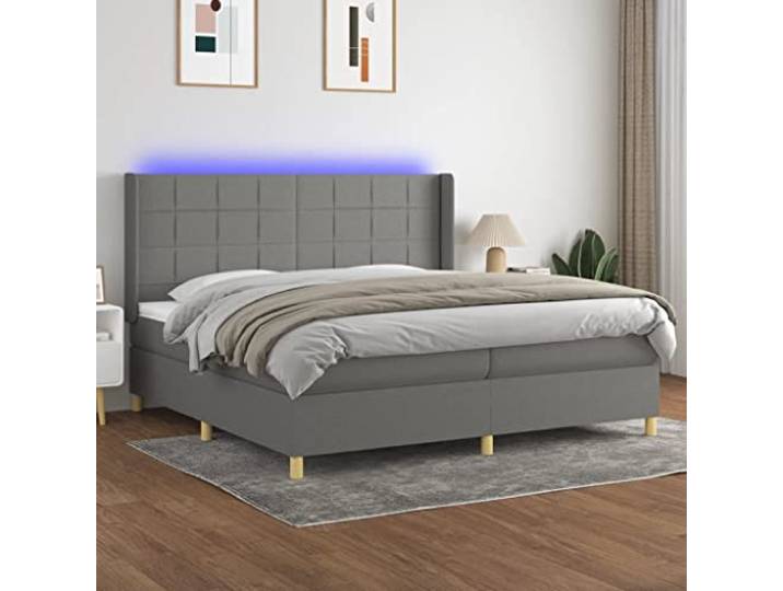 Massives Kiefernholz Plattformbett Minimalistisch 100 x 200 cm Weiß Bettrahmen mit Kopfteil Weiß 100x200 cm Massives Kiefernholz Einzelbettgestell mit Lattenrost, Plattformbett für