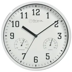 Wanduhr Thermometer Hygrometer 250 mm Küchenuhr Wohnzimmer Luftfeuchtigkeit