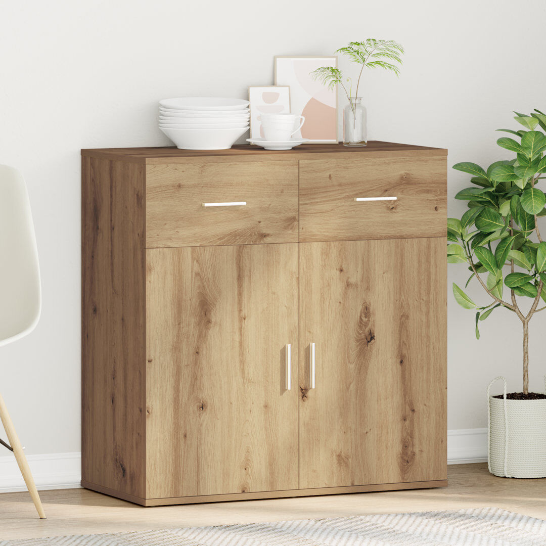 Alpen Home Sideboard 79 X 38 X 80 Cm Engineered Wood Artisan Oak 80cm H X 79cm W X 38cm D