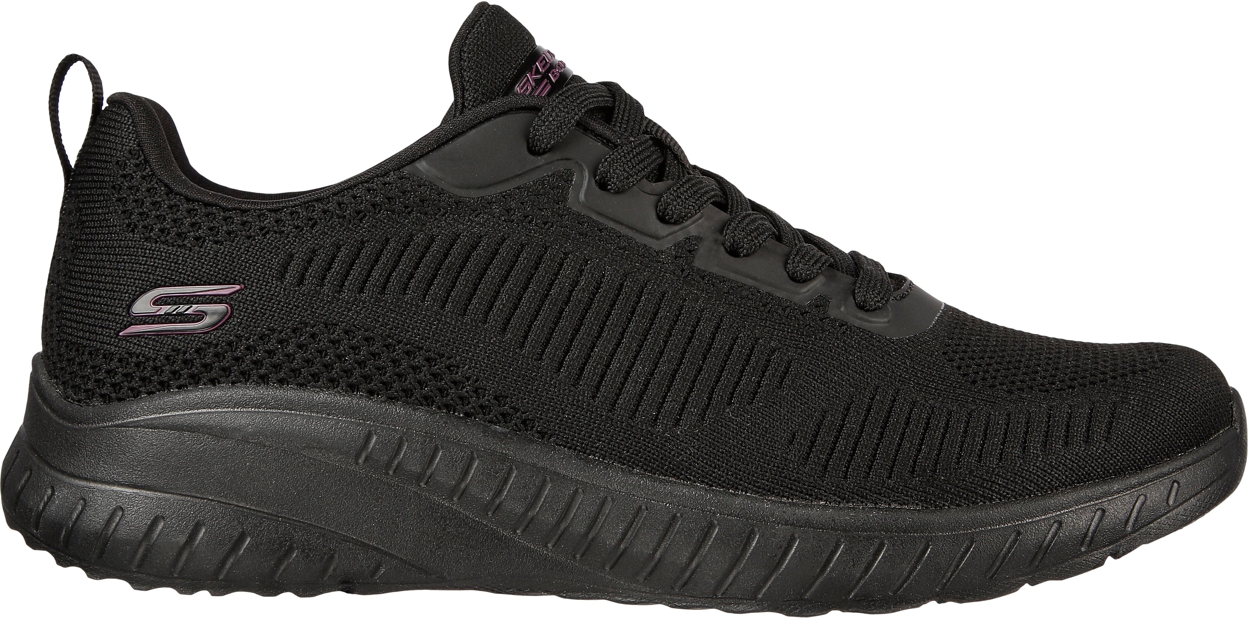 Sneaker SKECHERS "BOBS SQUAD CHAOS - FACE OFF", Damen, Gr. 39, Textil, schwarz, Schuhe Sneaker, Freizeitschuh, Halbschuh, Schnürschuh Maschinenwäsche, G-Weite schwarz 39, Textil