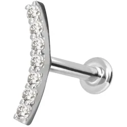 14 Karat Gold Labret mit Innengewinde MOISSANIT-BOGEN