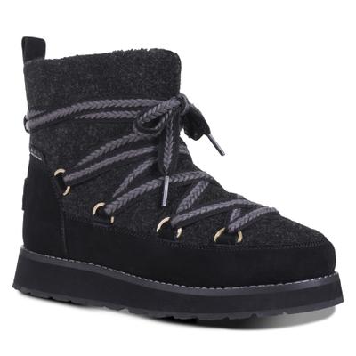 Schlupfboots LUHTA "IHANA MS", Damen, Gr. 38, wärmend, schwarz, Leder, Textil, Schuhe Schlupfboots, Winterschuhe, wasserdicht, gefüttert, mit Schnürung